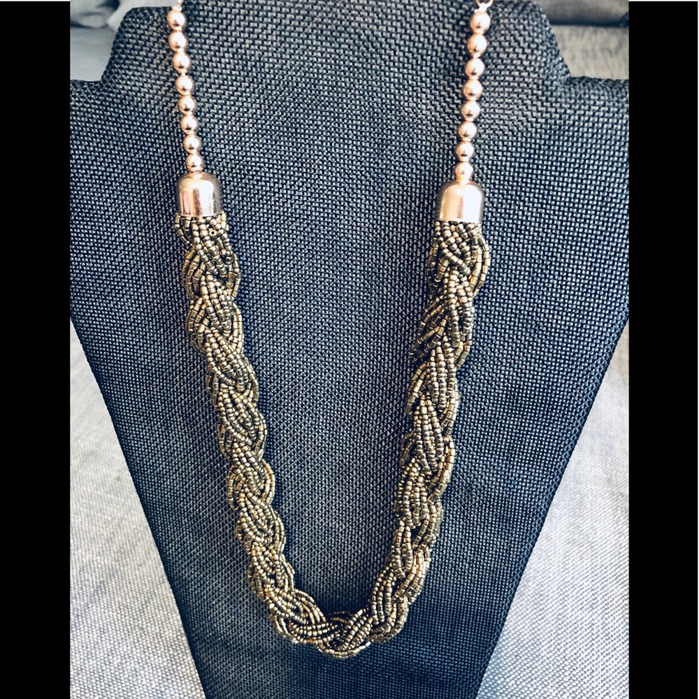 Chunky Twist Beaded Necklace